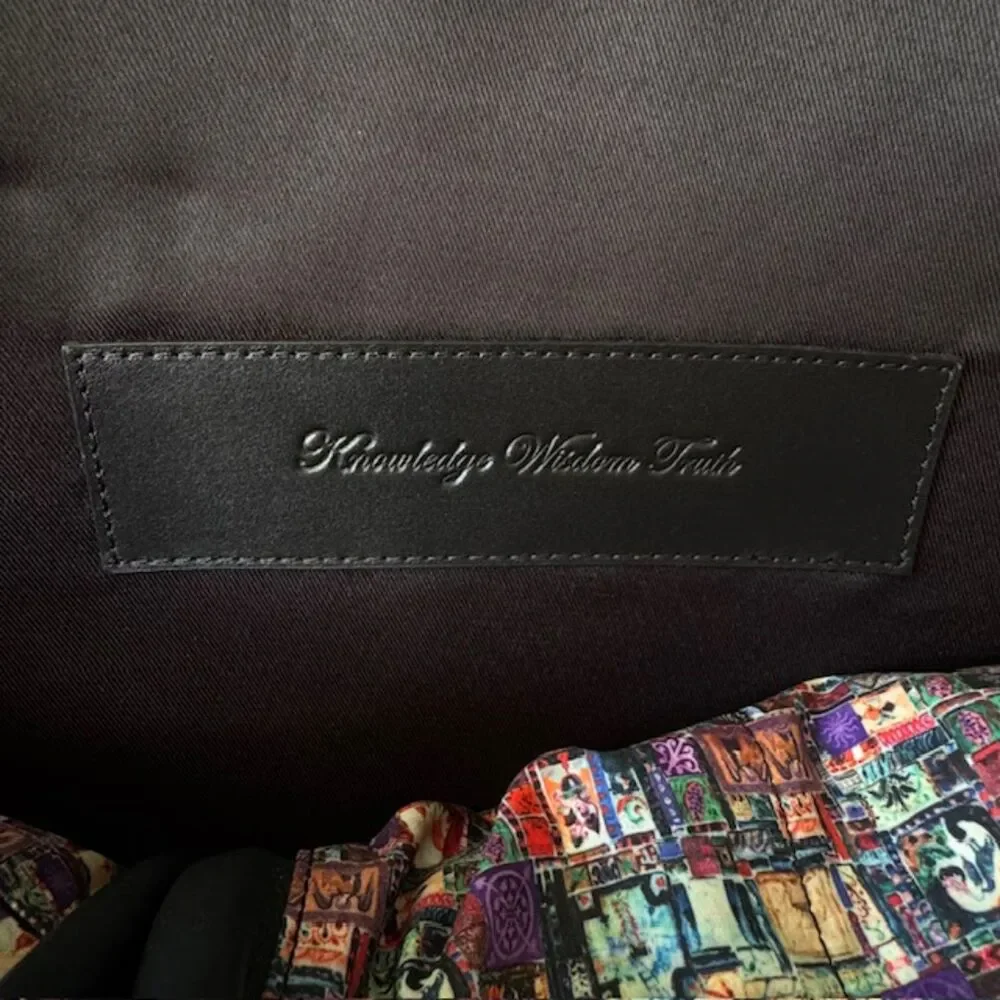 Robert Graham Midnight Blue/Black Leather Suerat Laptop Messenger Bag